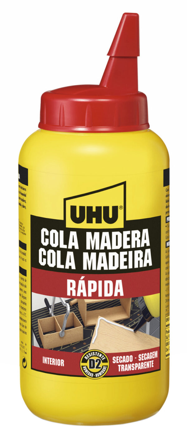 UHU COLA PARA MADEIRA RÁPIDA INTERIOR 250GR.