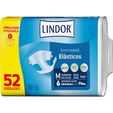 LINDOR FRALDA ELÁSTICOS TAMANHO MÉDIO (36-52) 52UNI.
