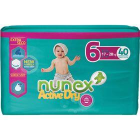 NUNEX FRALDA BEBÉ ACTIVE DRY T6 17-28KG 40UNI.