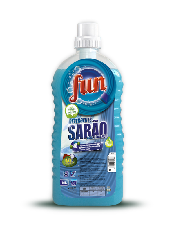 FUN DETERGENTE ROUPA SABÃO AZUL E BRANCO 1,6L