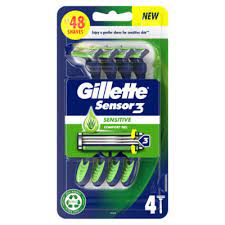 GILLETTE MÁQUINA SENSOR 3 SENSITIVE 4UNI.