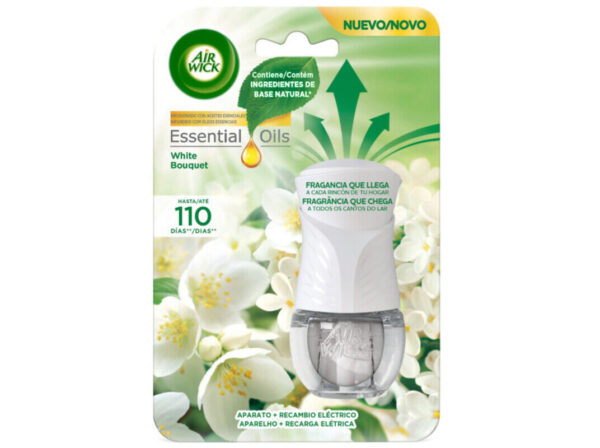 AIR WICK DIFUSOR+RECARGA ELÉCTRICO WHITE BOUQUET 19ML