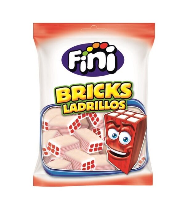 FINI GOMAS CANDY TIJOLOS NATA E MORANGO 90GR.