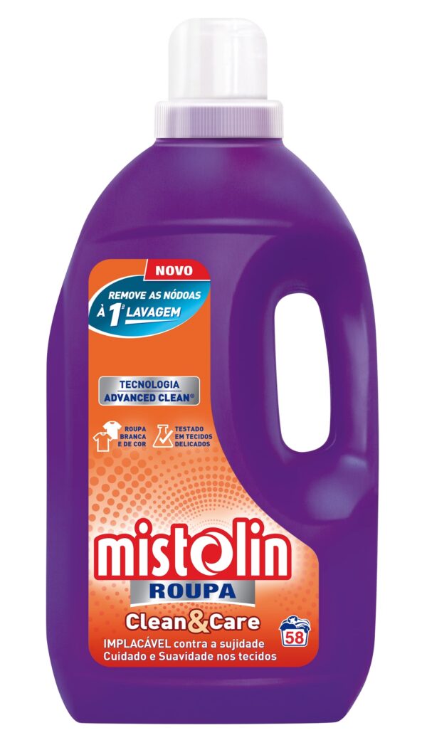 MISTOLIN DETERGENTE ROUPA CLEAN & CARE 58D 2,9L
