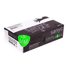 SANYC LUVAS DESCARTÁVEIS NITRILO PRETO TAM. M 100UNI.