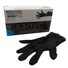SANYC LUVAS DESCARTÁVEIS NITRILO PRETO TAM. L 100UNI.