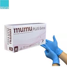 MUMU PREMIUM LUVA NITRILO AZUL S/PÓ TAM. M 100UNI.