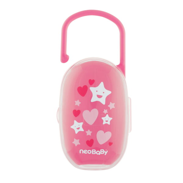 NEOBABY PORTA CHUPETAS ROSA BL1