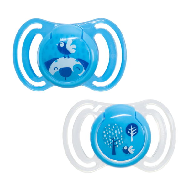NEOBABY CHUPETA SILICONE ANATOMICA MEDIA AZUL 6M+ BL2