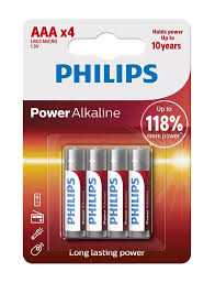 PHILIPS PILHA POWER ALKALINA LR03 MICRO 1.5V AAA BL4