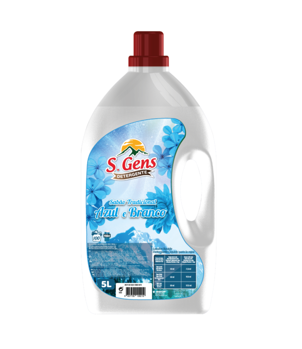 S.GENS DETERGENTE SABÃO TRADICIONAL AZUL E BRANCO 100D 5L