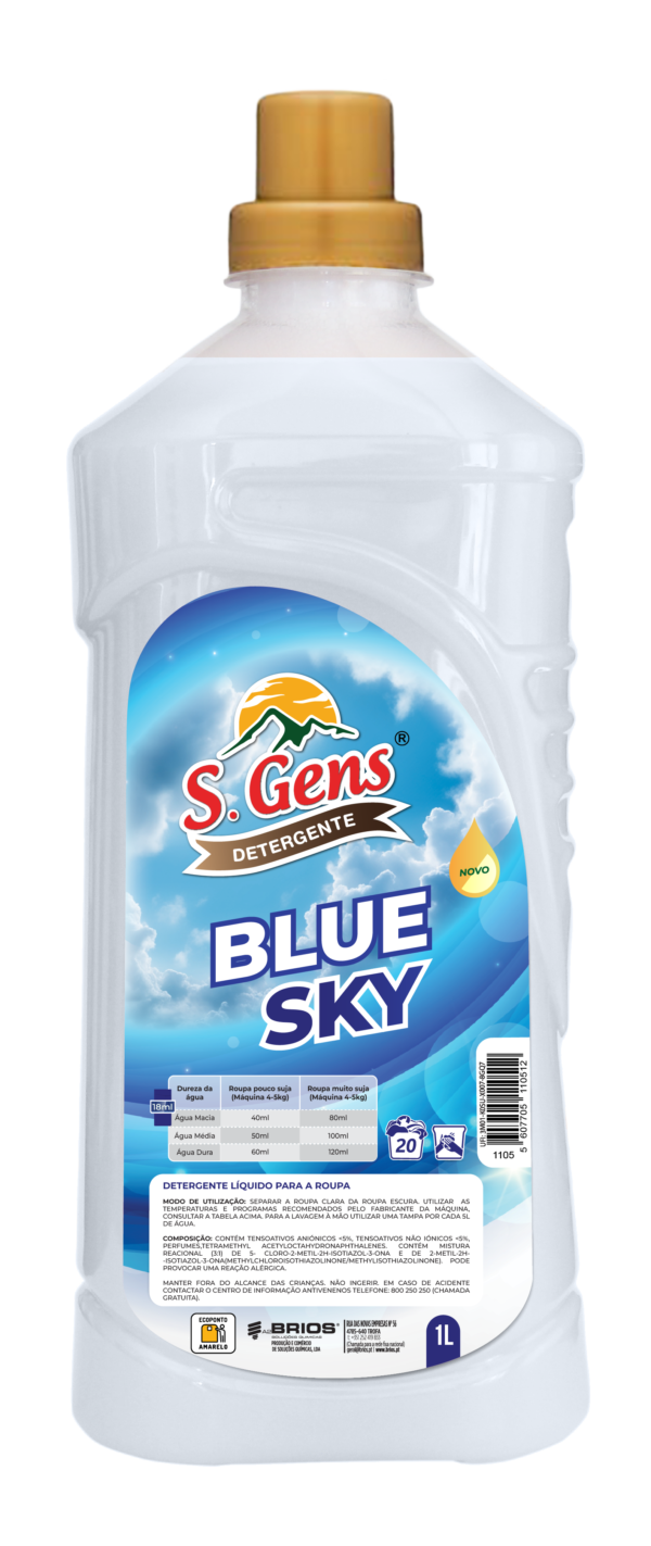 S.GENS DETERGENTE ROUPA BLUE SKY 20D 1L