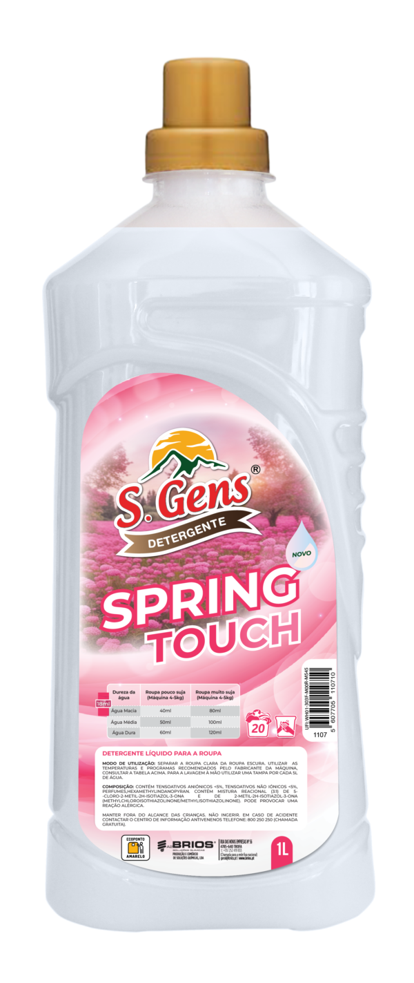 S.GENS DETERGENTE ROUPA SPRING TOUCH 20D 1L