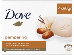 DOVE SABONETE PAMPERING SHEA BUTTER E BAUNILHA 4X90GR.