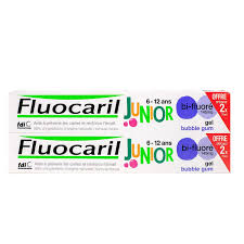 FLUOCARIL DENTIFRICO JUNIOR SABOR CHICLETE 6-12 ANOS 2X75ML