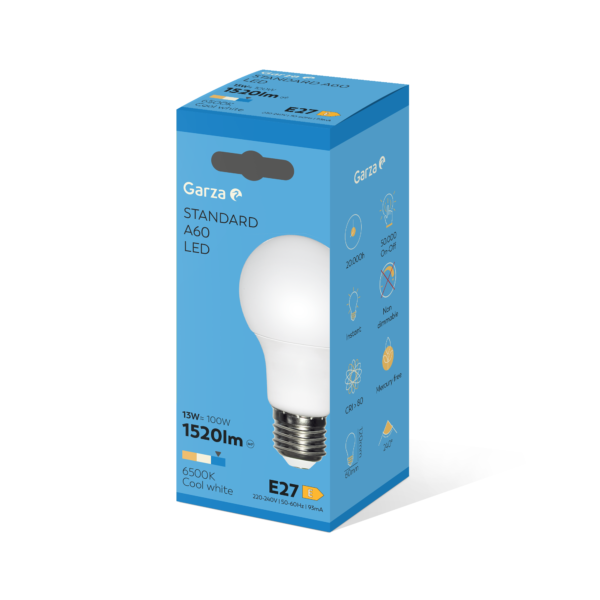 GARZA LED STD E-27 LUZ FRÍA 13W 65K 1520 LUMEN