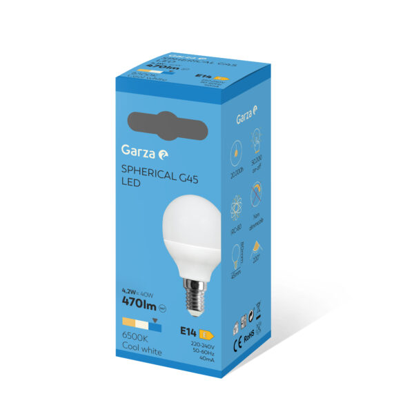 GARZA LED STD E-27 LUZ FRÍA 4,2W 65K 470 LUMEN