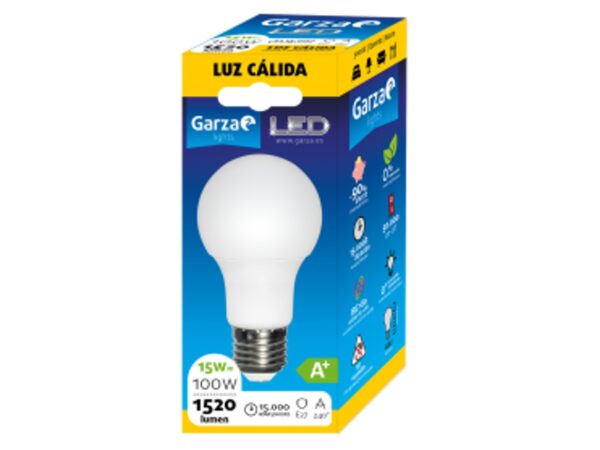 GARZA LED STD E-27 LUZ QUENTE 15W 30K 1520 LUMEN