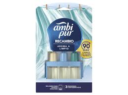 AMBIPUR AMBIENTADOR RECARGA 3 VOL. AROMA A LIMPO 20ML