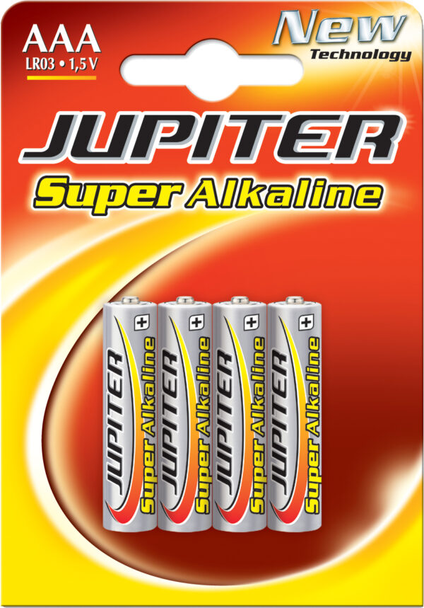 JUPITER PILHA SUPER ALKALINA AAA LR03 1.5V BL4