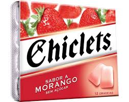 CHICLETS SABOR A MORANGO SEM AÇÚCAR 16,8GR.