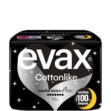 EVAX COTTONLIKE NOITE EXTRA ALAS 10UNI.